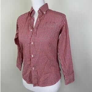 Oscar De La Renta Red White Plaid Boys Long Sleeve Button Down Shirt 8Y